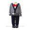 New arrival boutique wholesale unisex one piece navy stripe baby overall romper long sleeves