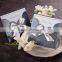 Luxury Western Romantic Dark Grey Satin Ribbon Wedding Invitation Cards