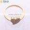 Hot Sale Mother's Day Gift Noble Jewelry Crytstal Rings Heart Shaped Gold Plateing Rings //