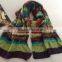 Vintage Tweed Design Multi-Color Mohair & Wool Scarf Made In China
