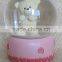 Hot sale eco-friendly funny antique pink color basement bear snow globes for sale