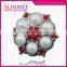 Fashion Rhinestone and Pearl Flower Shaped Buttons for Dress