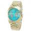 Hot selling fashion design colorful map dials good qiality alloy bracelet watches ladies women