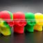 USA Canada FDA food grade 15ml matte finish non stick skull custom print silicone dab container