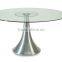 Dining table used the Round shape tempered top glass,tempered round glass