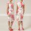 Bohemia Satin Floral Print Pencil Dresses for Women Knee Length Pencil Dresses