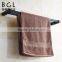 Square Design Zinc Alloy Accessories for Bathroom Wall Mounted Black Double Towel Bars