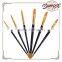 Top Quality Wooden Handle Gold Round And Flat Artist Nylon Brush Oil Acrylic Paint Brush For Professional Artist