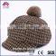 2015 New design high quality knitted girls beret hat POM POM