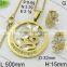 Wholesale price hot heart style 21 carat gold jewelry set