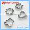 Customed wholesale mini cake fondant biscuit baking tool set stainless steel cookie cutter mold