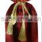 Christmas Holiday Velour Santa Wine Liquor Bottle Cover Bag Decoration