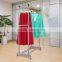 Heavy Duty Double Rail Adjustable Telescopic Rolling Clothing Garment Rack