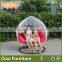 outdoor garden rattan double swing chair furniture