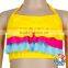 2017 New Arrival Summer Girls Colorful Ruffle Bikini Swimming wear