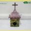 Cross On House Shaped Hanging Metal Bird Feeder Window Bird Feeder Stand