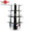 2016 5PCS Stainless Steel Casserole set Cooking Pot with glass lid Cookware Set