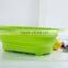 Silicone square shaped folding wash basin,fruit bowl