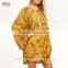 Fashion Retro Vintage 1950s Dress Yellow Flower Print Tie Detail Shift Dress HSd7077