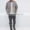 Custom Baseball Collar Chest And Side Pockets Zip Arm Design Grey Men's 100% Cotton Casual Zip Closure Sweatshirt