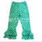 2016 Fashion green fish scale mermaid tail baby girls capri legging mermaid capri pants ruffle for kids