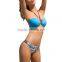 Polyester Bikini flexible two piece hollow padded patchwork Solid Sold By Set