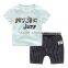 Wholesale 100% cotton summer baby boy clothing set kids clothes set