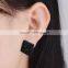 Custom Latest Square Shape Black Diamond Hiphop Earrings Wholesales