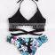 Spandex Polyester Micro Bikini Bandage Crisscross Back Strappy Bikini