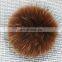 Big real raccoon fur pom pom thick round fur ball keychain pendant