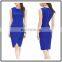 Knee Wrap Plain Kurti Overlay Front Fashion Light Blue Party Dress for Young Girls NT6629