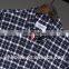 Custom boys two color gingham flannel check slim fit shirt for boys