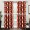 230GSM Mecca Orange Woven design linen thermal insulated blackout curtain