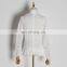 WOTWINSTYLE Vintage Satin Blouses Female Bow Collar Puff Long Sleeve Asymmetrical Casual Fashion