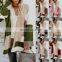 Wholesale Women's plus oversize multi color combo knitted casual causal wear longline cardigan sweater