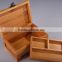Custom logo and color bamboo gift box with compartment inside accept OEM