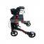 Wholesale Aluminum Lightweight Portable Walking Aid Rollator Walker with Seat and Footrest