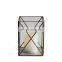 2021 Glass Copper Candle Holder Square Glass candle stand Geometric Terrarium Decorating Candle Holder