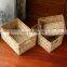 Storage Baskets,Woven Natural Water hyacinth Box with Handle