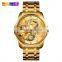 SKMEI 9193 Luxury Dragon Diamond Quartz Japan Movt Watch Stainless Steel Calendar Business Men Watches