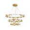 Modern Crystal Led Chandeliers For Dining Living Room Hall Bedroom Ceiling Trichromatic Pendant Lamps Golden Hanging Lights