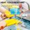 Kitchen Orange Latex Household Spray Flock Lined Fishscale Grip Rolled Cuff Gloves Manufacturer
