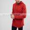 Back hip hop style custom fleece hoodie for men long line full zipper up street and gym wear hoodies