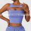 Sexy Hollow Camis Yoga Tank Tops Custom Recyclable Sleeveless Front Open Sports Bras