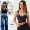 OEM Fashion Sexy V Neck Bodybuilding Gym Fitness Yoga Bra Top Beauty Back Workout Sports Pilates Dance Wear Clothes For Women