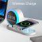 4 in 1 multifunctional Alarm Clock Wireless Charger Bluetooth White Noise Speaker with Colorful Night Light
