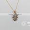 2015 beautiful girl doll shaped zircon necklace with real gold jewelry cheap