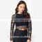 OEM Service Women Lace t Shirt With Wholesale Price China Supply Black t ShirtTS024