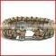 fashion stainless steel gold clasp 550 yellow in black survival paracord bracelet