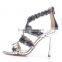 New Laser Lamb Leahther High Heels Women Footwear, Stylish Roman Sandals Boots, Bulk Wholesale Women High Heel Sandals Shoes